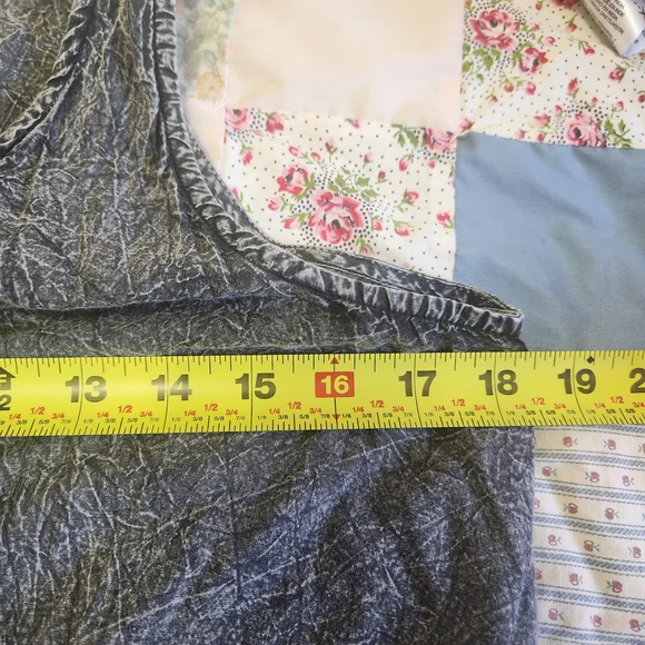 💐Paper Lace Ruffle Front Dress M Layered Crinkle Pockets Lagenlook Boho Hippie - Picture 7 of 16